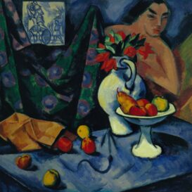 Max Pechstein - Stilleben mit Akt Kachel und Fruechten