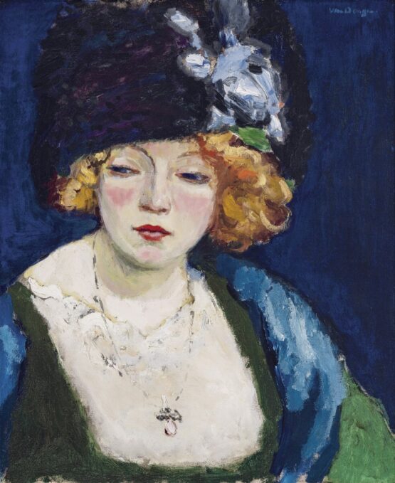 Kees van Dongen - Portrait de femme blonde au chapeau