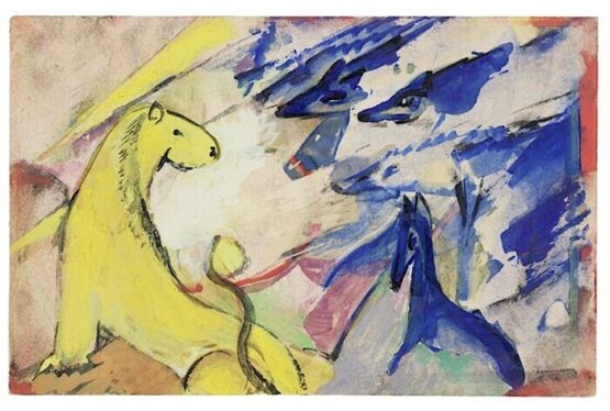 Franz Marc Gelber Loewe blaues Pferd 1914