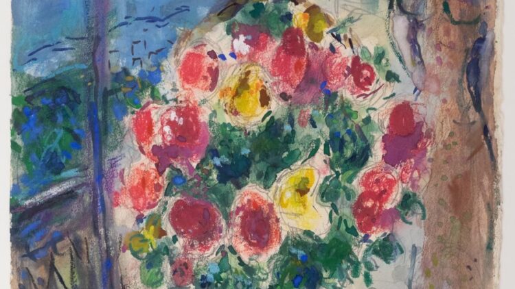 Marc Chagall - Bouquet multicolore pour Vava a Sils