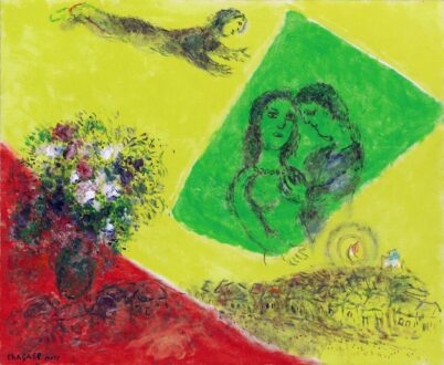 Marc Chagall - Les Amoureux au Carre Vert