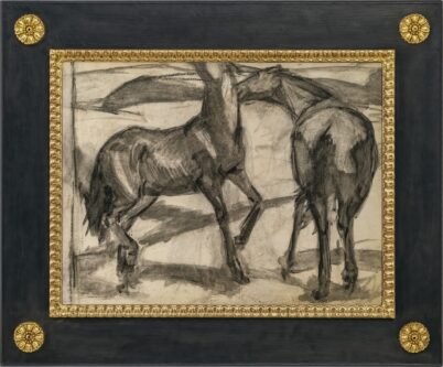 Franz Marc - Zwei Pferde Zwei stehende Maedchenakte