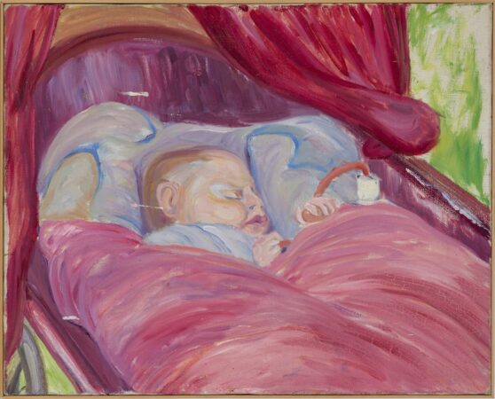 Maria Marc - Schlafender Säugling im Wagen (Niggl-Kind)
