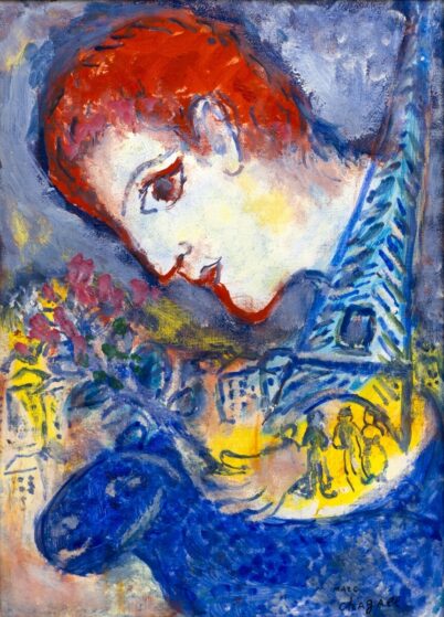 Marc Chagall - Le peintre à la Tour Eiffel 1/3